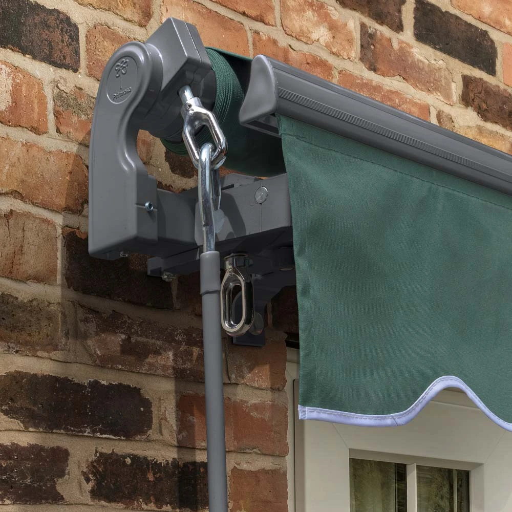 2.5m Standard Manual Plain Green Awning (Charcoal Cassette) 4 2.5m Standard Manual Plain Green Awning (Charcoal Cassette) - Image 4