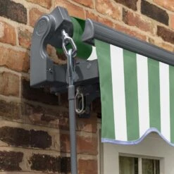 3m Standard Manual Green And White Awning (Charcoal Cassette) -Primrose Awnings awn standard charcoal greenwhitestripe 2 771f9644 177d 4f81 a291 2c939aea70c4