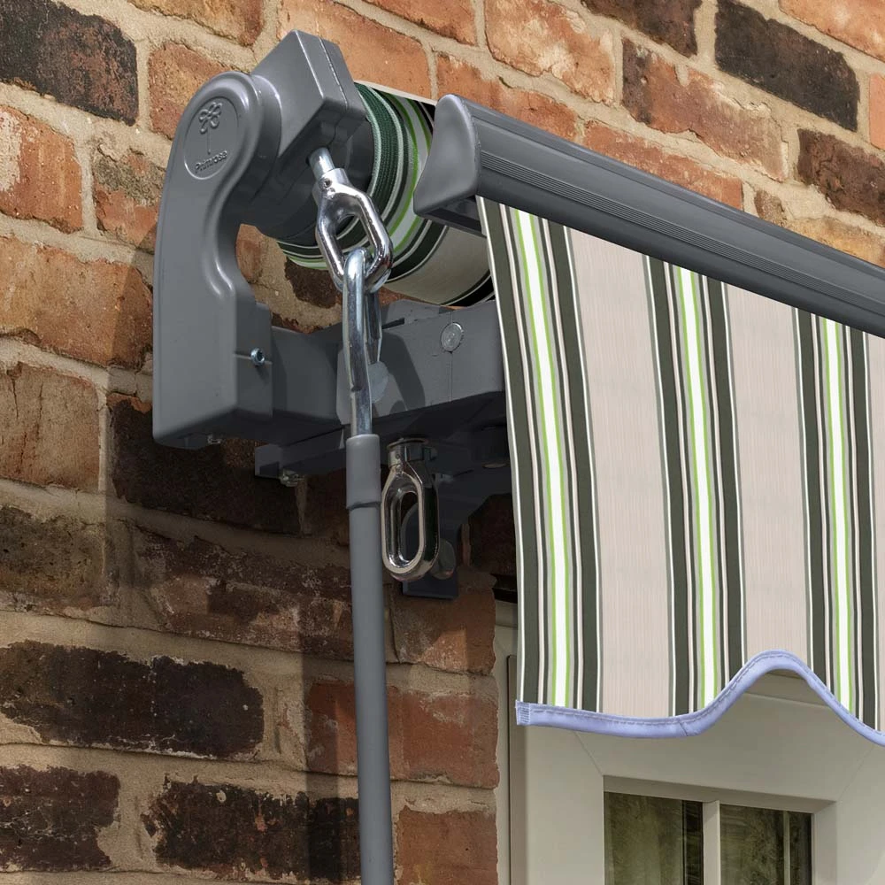 2.5m Standard Manual Multistripe Awning (Charcoal Cassette) 4 2.5m Standard Manual Multistripe Awning (Charcoal Cassette) - Image 4