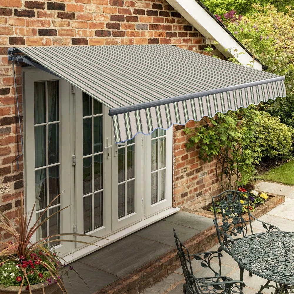 4m Standard Manual Multistripe Awning (Charcoal Cassette) 1 4m Standard Manual Multistripe Awning (Charcoal Cassette)