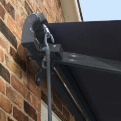 2.5m Standard Manual Plain Dark Blue Awning (Charcoal Cassette) -Primrose Awnings awn standard charcoal plaindarkblue 4