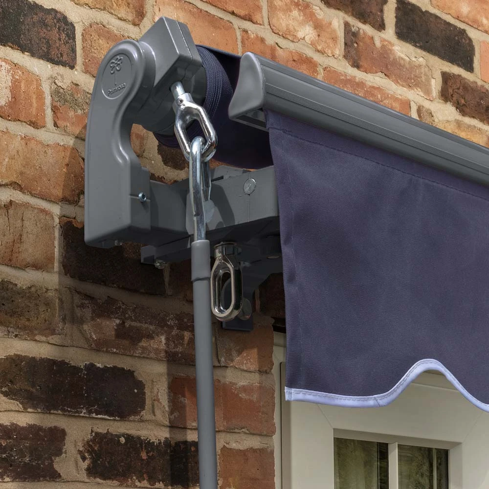 4m Standard Manual Plain Dark Blue Awning (Charcoal Cassette) 4 4m Standard Manual Plain Dark Blue Awning (Charcoal Cassette) - Image 4