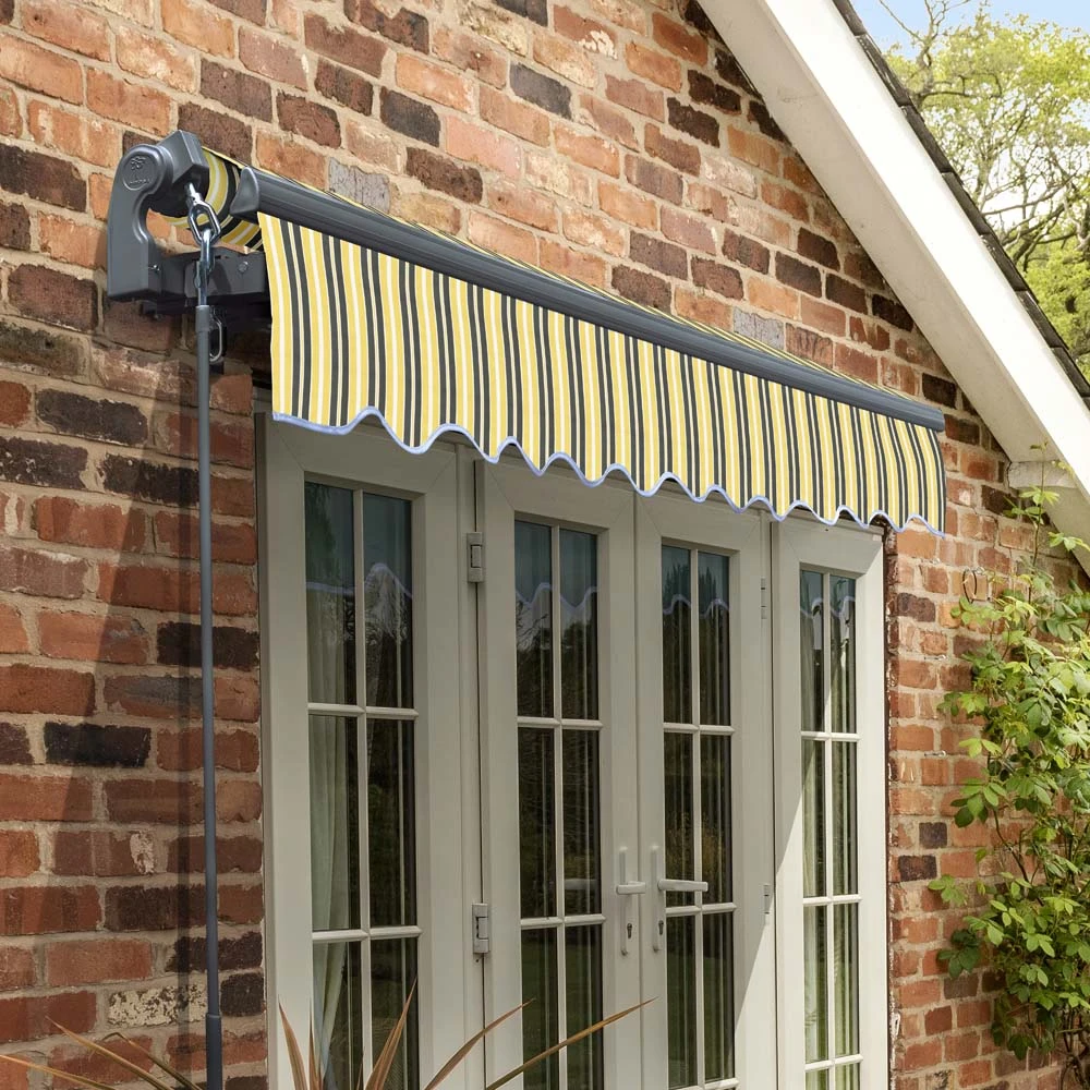 4m Standard Manual Yellow And Grey Awning (Charcoal Cassette) 2 4m Standard Manual Yellow And Grey Awning (Charcoal Cassette) - Image 2