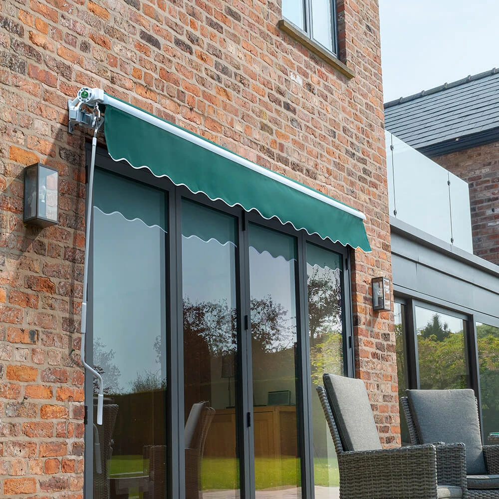 3.0m Budget Manual Awning, Plain Green 2 3.0m Budget Manual Awning, Plain Green - Image 2