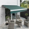 4.0m Full Cassette Electric Awning, Plain Green