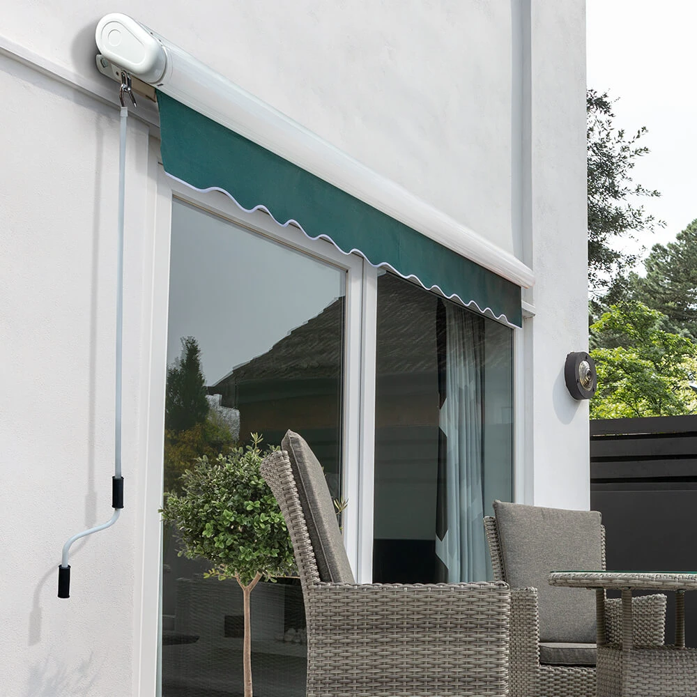 4.5m Full Cassette Manual Awning, Plain Green 2 4.5m Full Cassette Manual Awning, Plain Green - Image 2