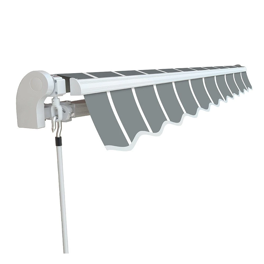 3.0m Standard Manual Awning, Pin Striped Grey 2 3.0m Standard Manual Awning, Pin Striped Grey - Image 2