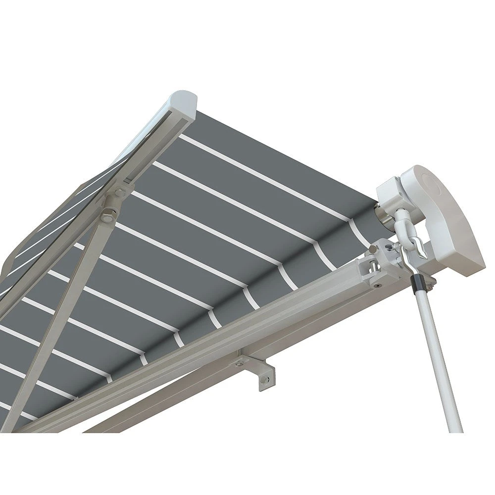 2.5m Standard Manual Awning, Pin Striped Grey 4 2.5m Standard Manual Awning, Pin Striped Grey - Image 4