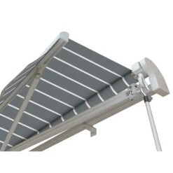 3.0m Standard Manual Awning, Pin Striped Grey 7 3.0m Standard Manual Awning, Pin Striped Grey -Primrose Awnings budget manual psg 4 6