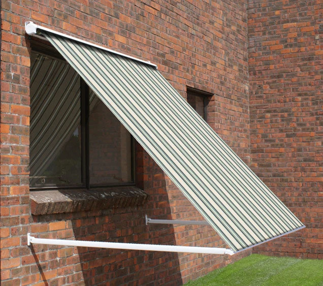 2.5m Half Cassette Drop Arm Awning, Multi Stripe 1 2.5m Half Cassette Drop Arm Awning, Multi Stripe