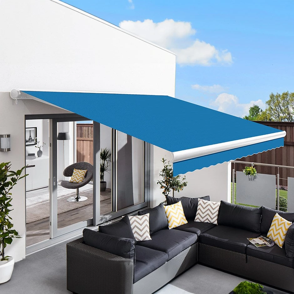 3.0m Full Cassette Electric Awning, Azure Blue 1 3.0m Full Cassette Electric Awning, Azure Blue
