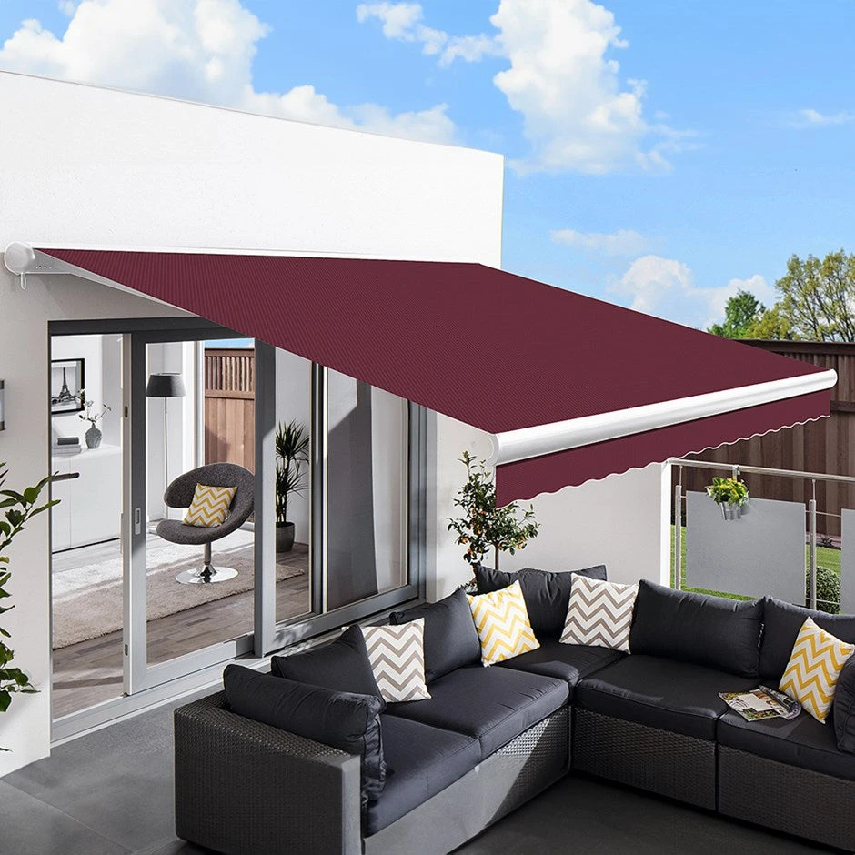 4.0m Full Cassette Electric Awning, Burgundy 1 4.0m Full Cassette Electric Awning, Burgundy