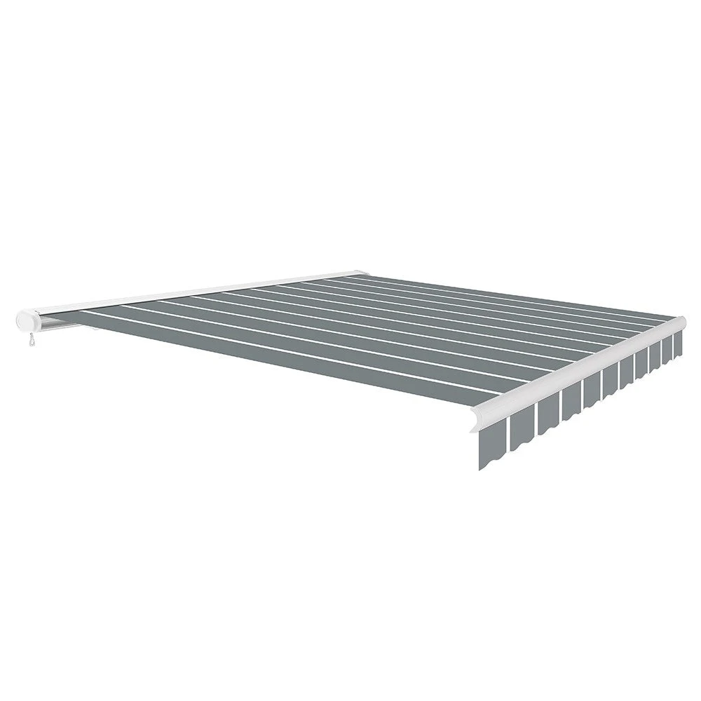3.0m Full Cassette Electric Awning, Pin Striped Grey 2 3.0m Full Cassette Electric Awning, Pin Striped Grey - Image 2