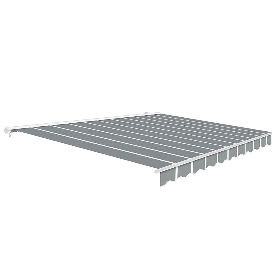 2.5m Half Cassette Manual Awning, Pin Striped Grey 1 2.5m Half Cassette Manual Awning, Pin Striped Grey