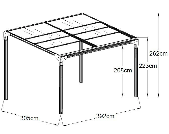 12.8ft X 10ft Anthracite Pergola Garden Canopy With Retractable Sliding Roof 4 12.8ft X 10ft Anthracite Pergola Garden Canopy With Retractable Sliding Roof - Image 4