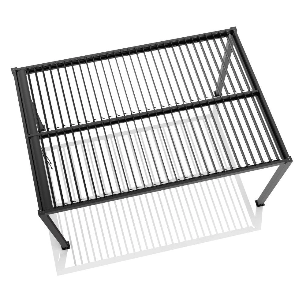 3m X 4m Deluxe Charcoal Pergola With Louvered Shutter Roof By Primrose Living 5 3m X 4m Deluxe Charcoal Pergola With Louvered Shutter Roof By Primrose Living - Image 5