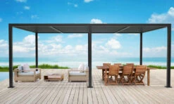 6m X 3m Deluxe Charcoal Pergola With Louvered Shutter Roof By Primrose Living 7 6m X 3m Deluxe Charcoal Pergola With Louvered Shutter Roof By Primrose Living -Primrose Awnings pr0000003068 card2 lg