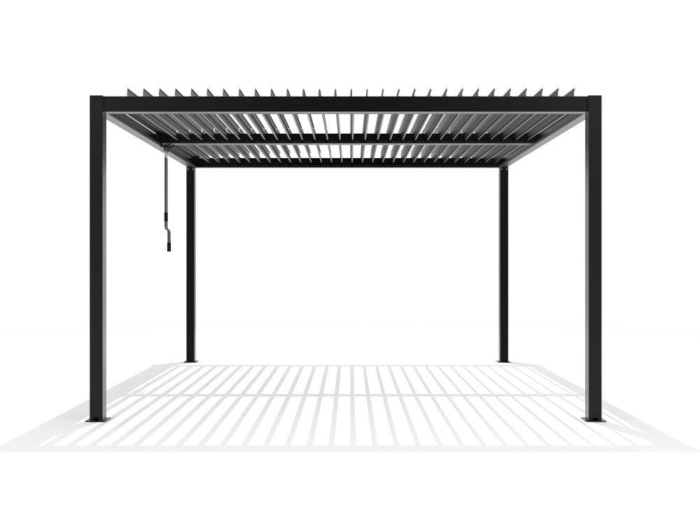 6m X 3m Deluxe Charcoal Pergola With Louvered Shutter Roof By Primrose Living 5 6m X 3m Deluxe Charcoal Pergola With Louvered Shutter Roof By Primrose Living - Image 5