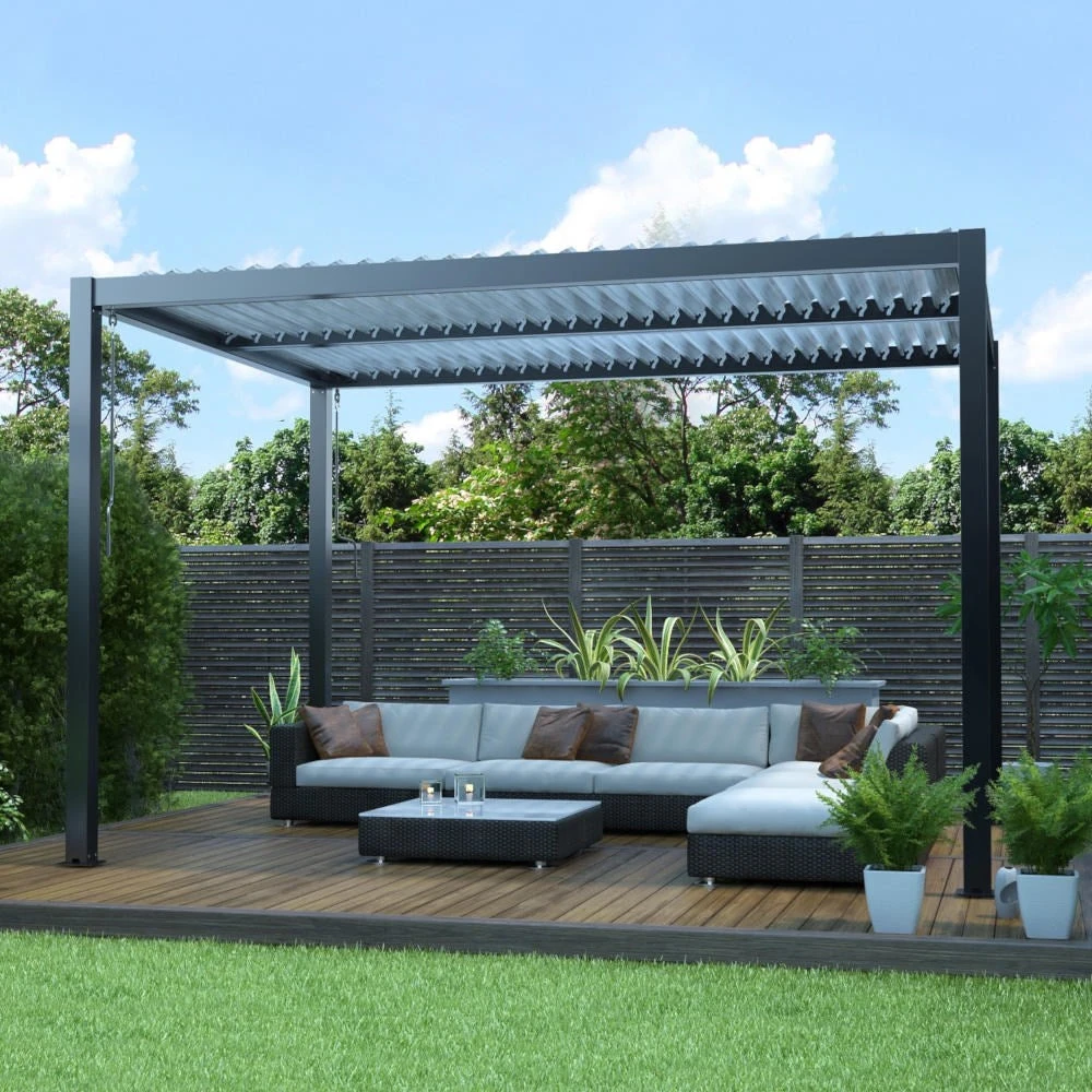 Single Charcoal Dropdown Side Shade For 3x4m Deluxe Pergola 4 Single Charcoal Dropdown Side Shade For 3x4m Deluxe Pergola - Image 4