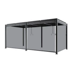 Set Of 6 - Charcoal Dropdown Side Shades For 6x3m Deluxe Pergola