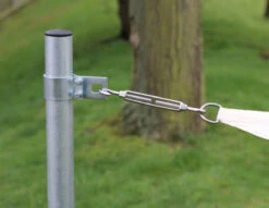 13ft 1" / 4m Galvanised Shade Sail Pole With Bracket Clamp -Primrose Awnings pr0000007359 card4 lg