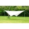 Portable Ivory Shade Sail Kit W/ Poles, Ropes And Pegs - Easy Set Up - Square