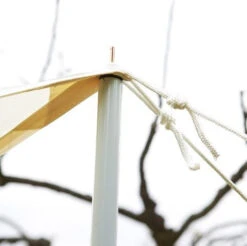 Portable Ivory Shade Sail Kit W/ Poles, Ropes And Pegs - Easy Set Up - Square -Primrose Awnings pr0000007644 card3 lg