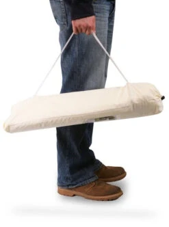 Portable Ivory Shade Sail Kit W/ Poles, Ropes And Pegs - Easy Set Up - Square -Primrose Awnings pr0000007644 card4 lg