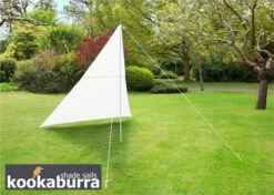 Portable Ivory Wind Break Kit W/ Poles, Ropes And Pegs - Triangle