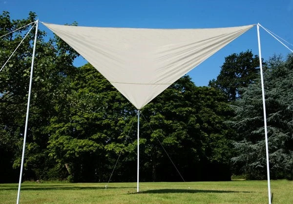 Portable Ivory Wind Break Kit W/ Poles, Ropes And Pegs - Triangle 2 Portable Ivory Wind Break Kit W/ Poles, Ropes And Pegs - Triangle - Image 2