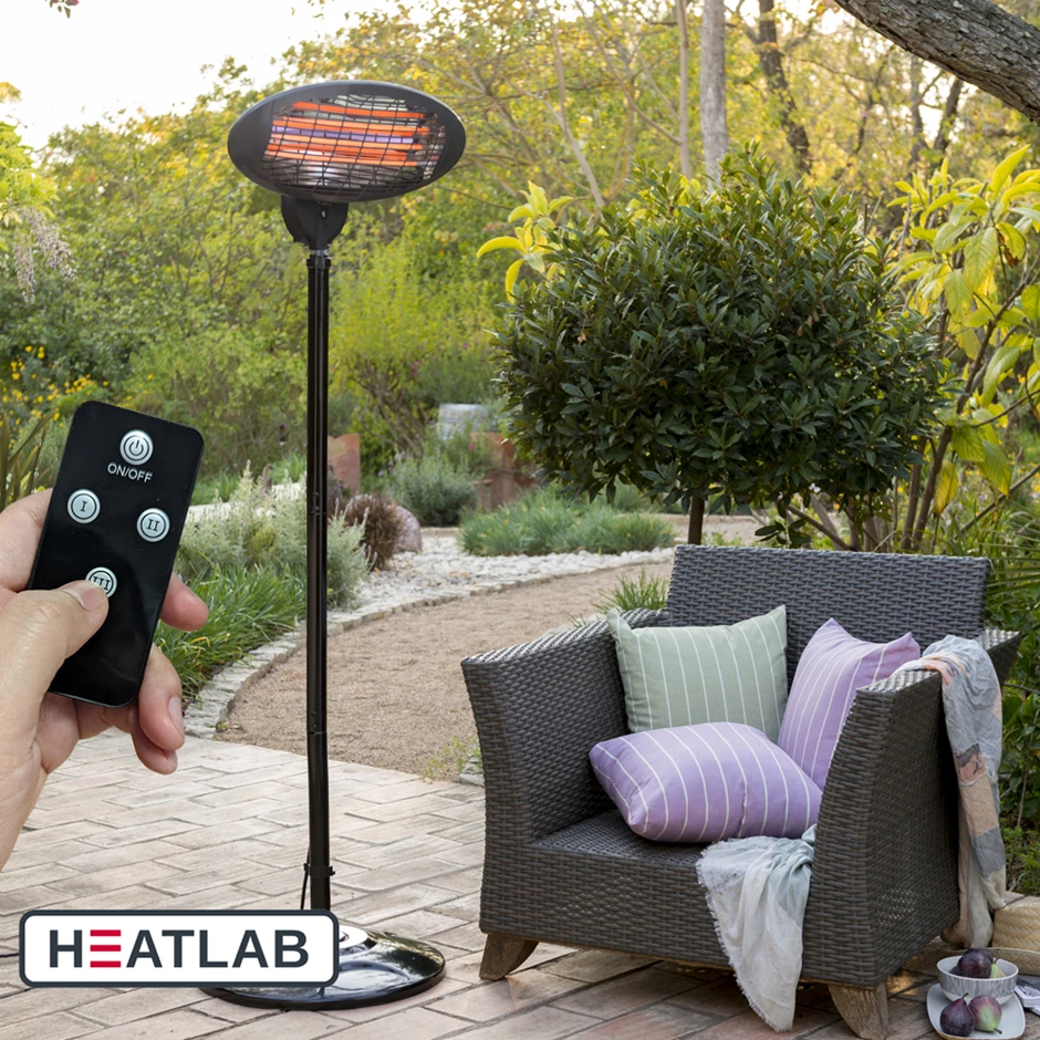 Freestanding Electric Quartz Bulb Patio Heater W/ Remote | Heatlab® 5 Freestanding Electric Quartz Bulb Patio Heater W/ Remote | Heatlab® - Image 5