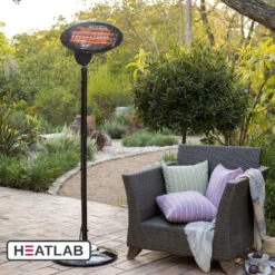 Freestanding Electric Quartz Bulb Patio Heater W/ Remote | Heatlab® 26 Freestanding Electric Quartz Bulb Patio Heater W/ Remote | Heatlab® -Primrose Awnings pr0000007893 card8 lg