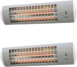 1.8kW IPX4 Wall Mounted Quartz Bulb Electric Tube Heater | Heatlab®