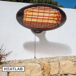 Wall Mounted Quartz Bulb Electric Heater In Black | Heatlab® -Primrose Awnings pr0000007945
