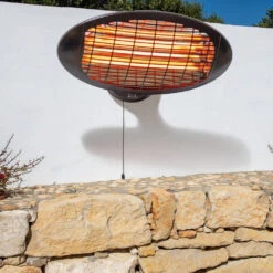 Wall Mounted Quartz Bulb Electric Heater In Black | Heatlab® -Primrose Awnings pr0000007945 card8 lg