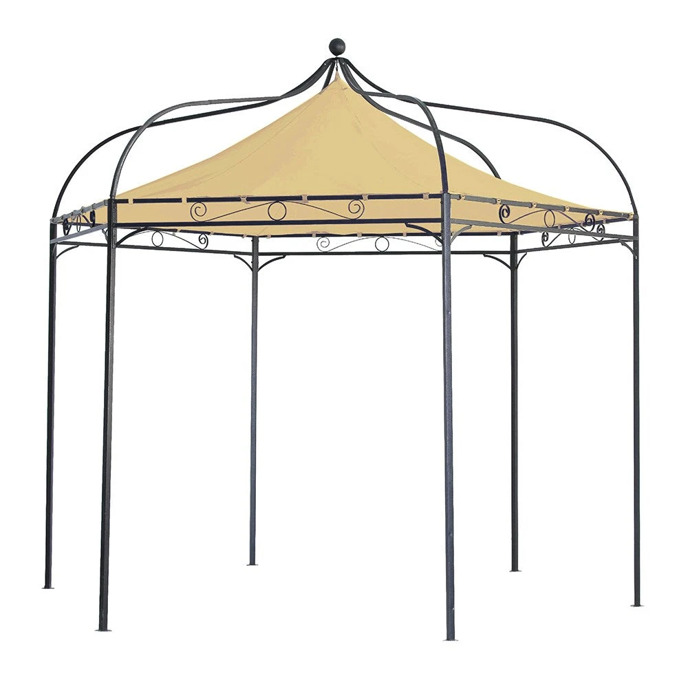 Harlington Deluxe Steel Frame Gazebo With Roof Canopy In Charcoal 2 Harlington Deluxe Steel Frame Gazebo With Roof Canopy In Charcoal - Image 2