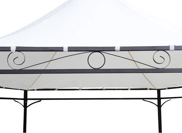 Harlington Deluxe Steel Frame Gazebo With Roof Canopy In Ivory 4 Harlington Deluxe Steel Frame Gazebo With Roof Canopy In Ivory - Image 4