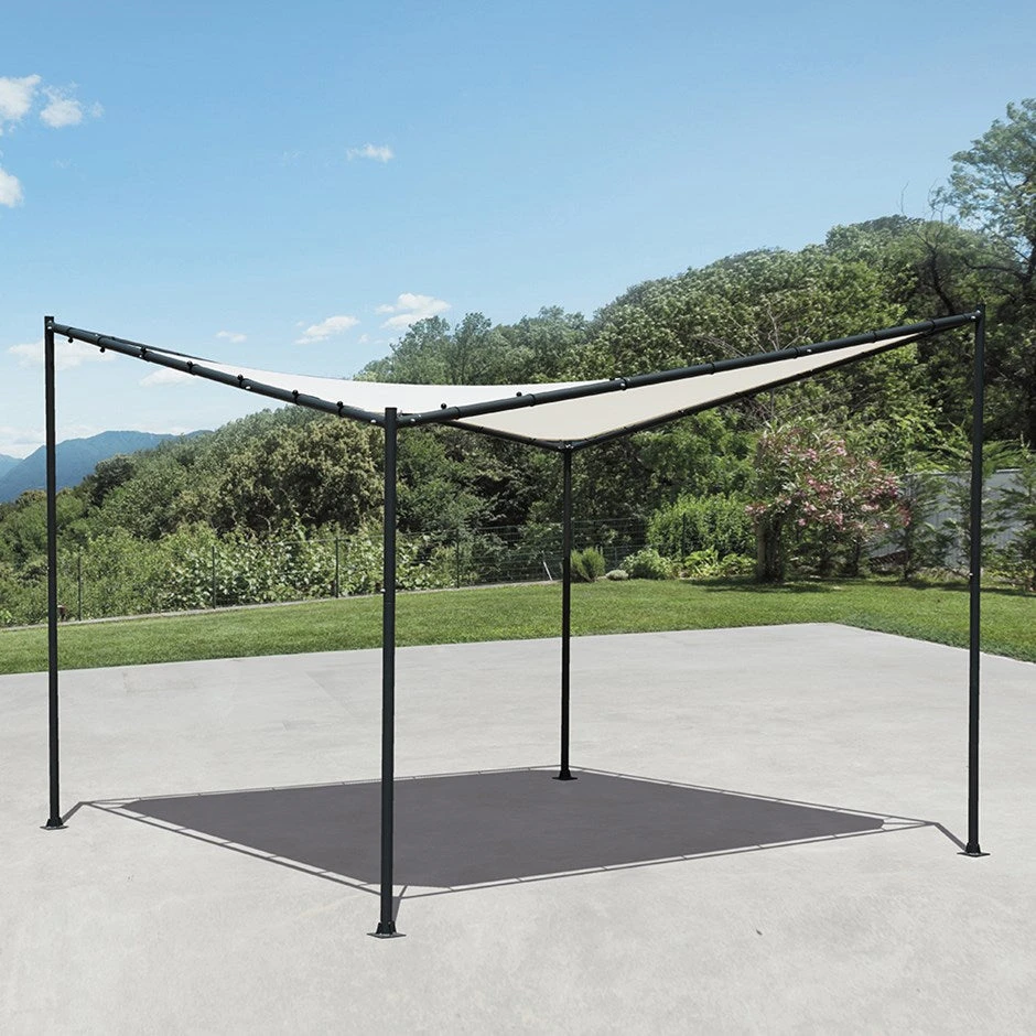 3.5M Square Portable Steel Frame With Ivory Sail Shade 1 3.5M Square Portable Steel Frame With Ivory Sail Shade