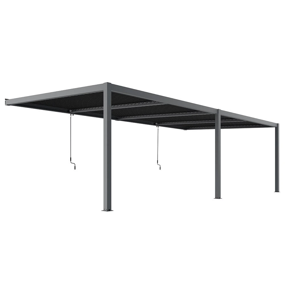 6m X 3m Deluxe Charcoal Wall Mounted Veranda With Louvered Shutter Roof 2 6m X 3m Deluxe Charcoal Wall Mounted Veranda With Louvered Shutter Roof - Image 2