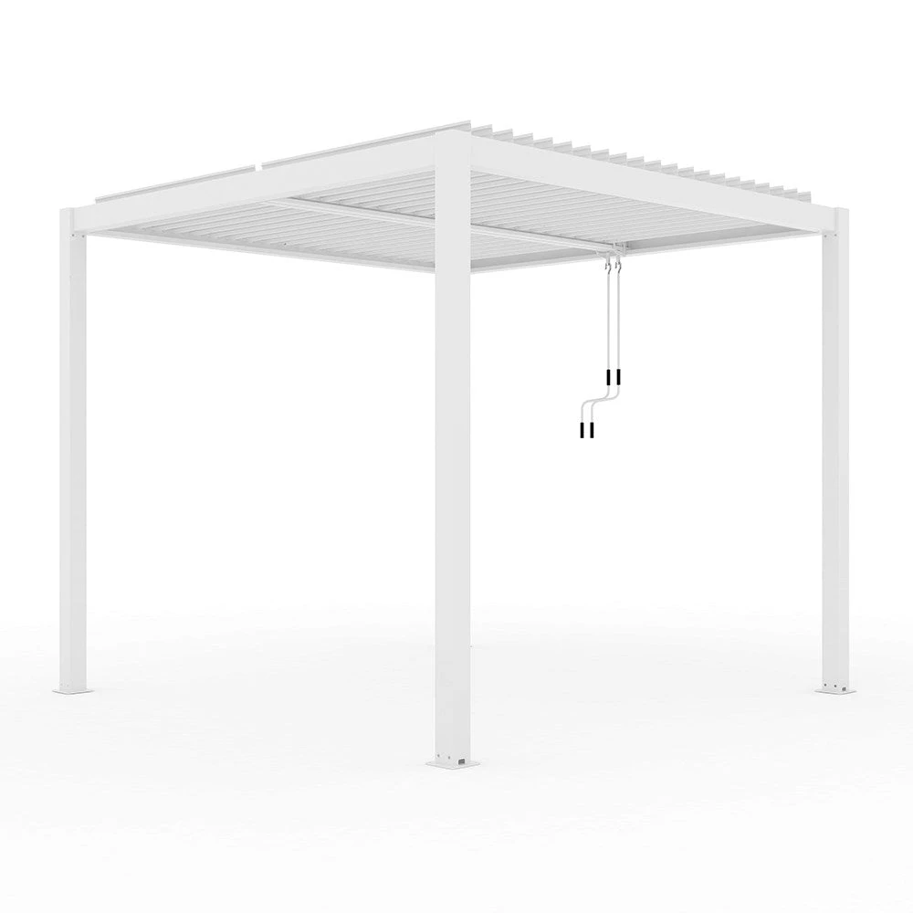 3m X 3m Deluxe White Veranda With Louvered Shutter Roof 2 3m X 3m Deluxe White Veranda With Louvered Shutter Roof - Image 2
