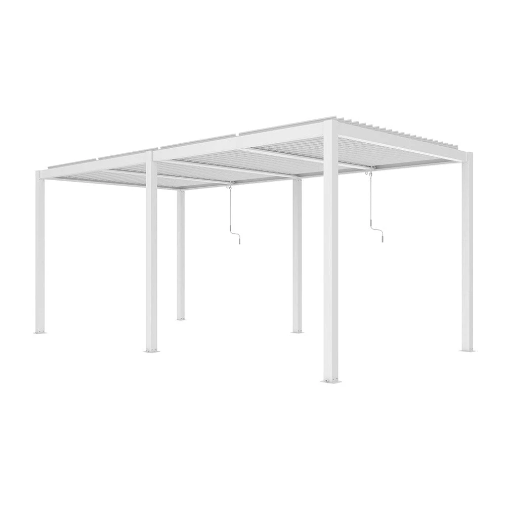 6m X 3m Deluxe White Veranda With Louvered Shutter Roof 3 6m X 3m Deluxe White Veranda With Louvered Shutter Roof - Image 3