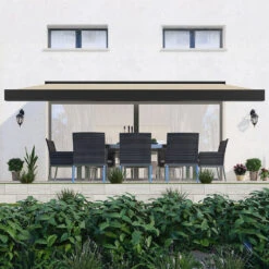 5.0M Deluxe Wireless Full Cassette Electric Awning With Lights (Charcoal Cassette) | Ivory -Primrose Awnings pr0000061628 card4 lg 2