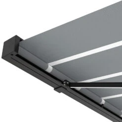 4.5M Deluxe Wireless Full Cassette Electric Awning With Lights (Charcoal Cassette) | Pin Stripe Grey -Primrose Awnings pr0000061634 card6 lg