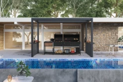 2.5m X 1.5m Deluxe BBQ Pergola With Louvered Shutter Roof By Primrose Living