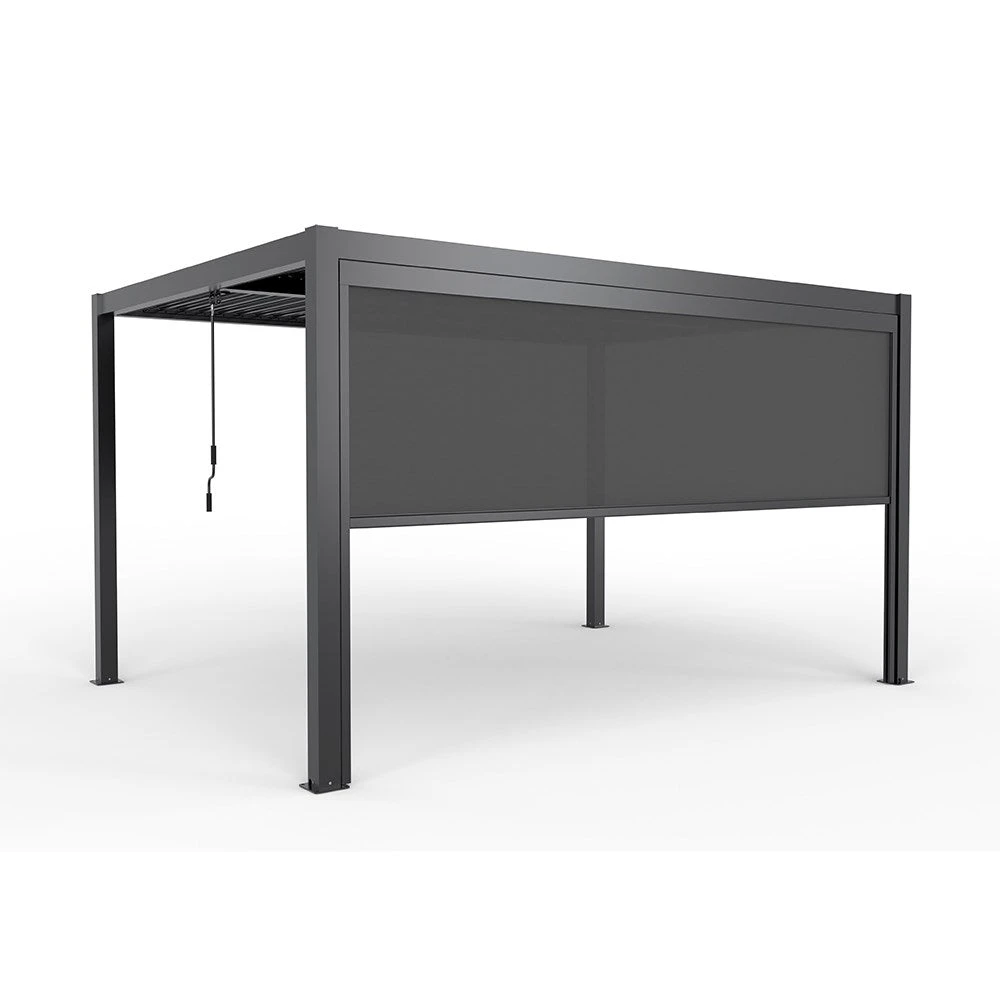 Single Charcoal Pulldown Side Shade For 3x4m Deluxe Pergola 2 Single Charcoal Pulldown Side Shade For 3x4m Deluxe Pergola - Image 2