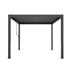 4m X 3m Charcoal Pergola With Steel Louvered Shutter Roof By Primrose Living -Primrose Awnings pr0000063180 card6 lg